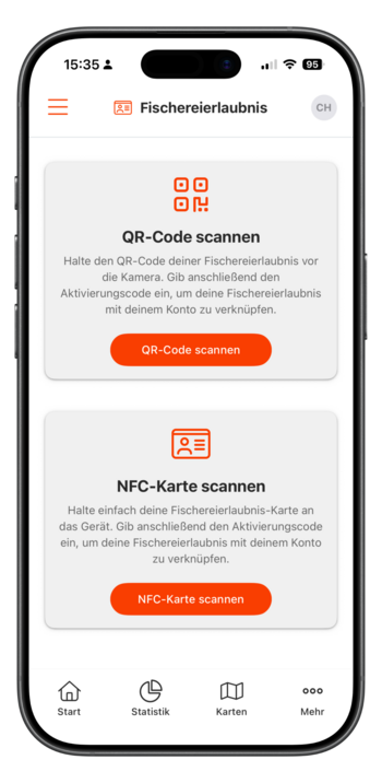 Digitale Fischereierlaubnis NFC-Karte - Moderne Angelkarte