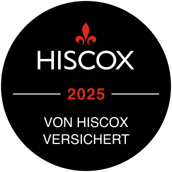 Hiscox Cyberversicherung Siegel 2025 - Datensicherheit für Fangmeldung.de